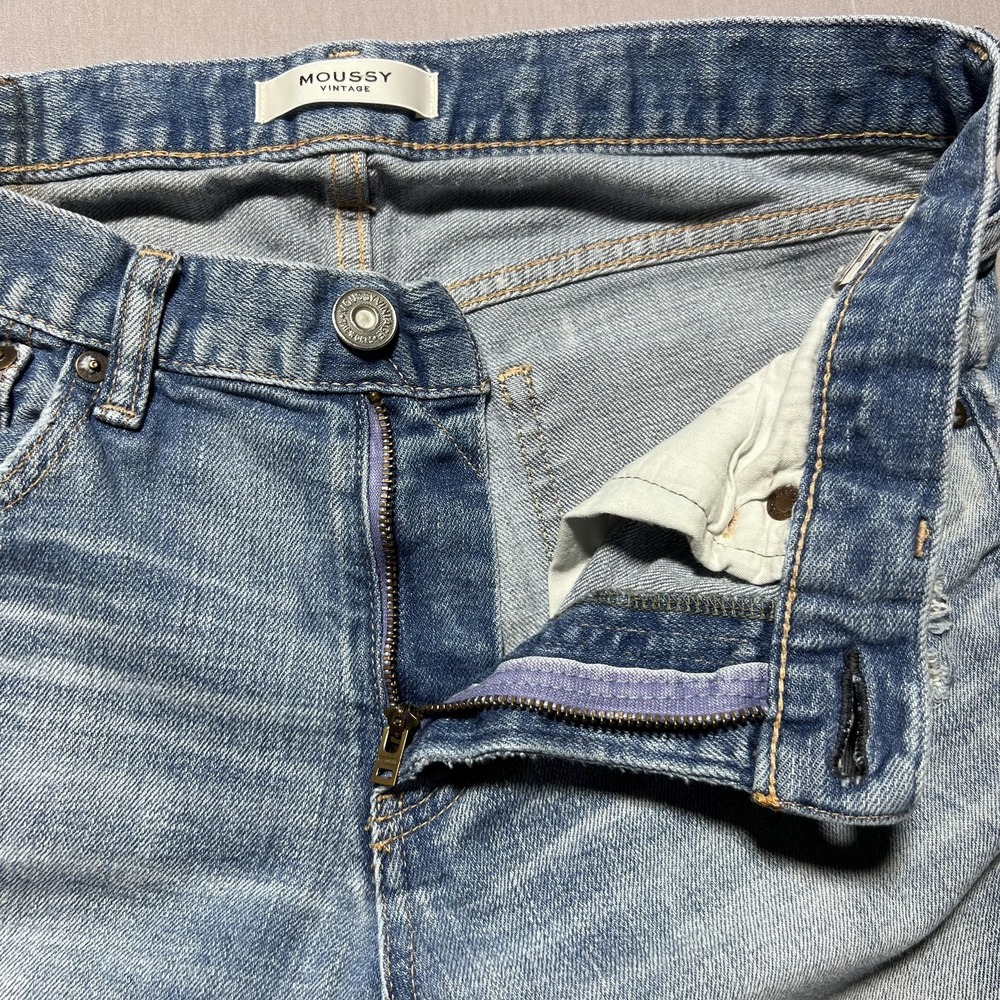 Moussy Vintage Lenwood Skinny Jeans Womens Light Wash Distressed Slim 30x26.5 - Picture 5 of 16